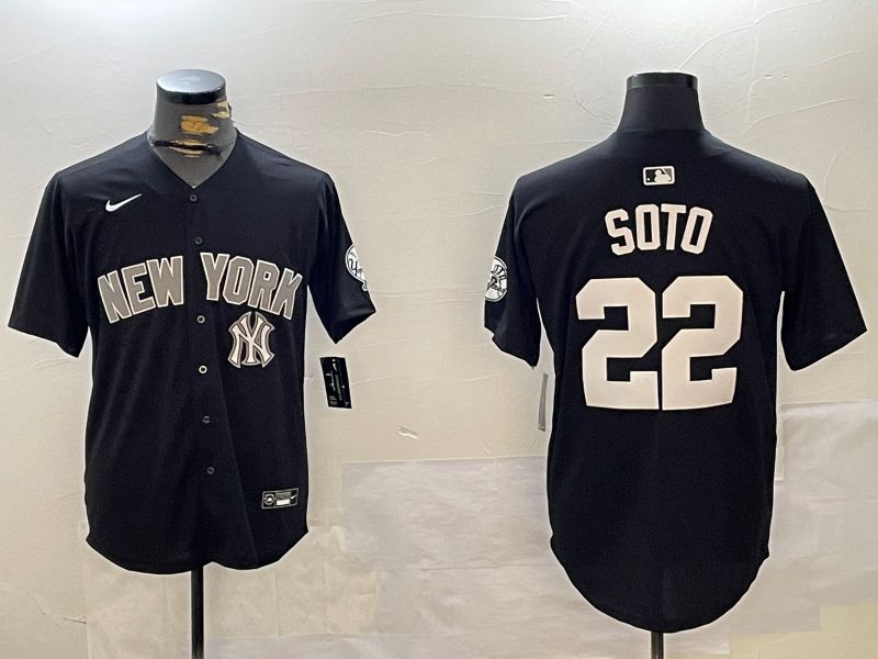 Men New York Yankees #22 Soto Black Game 2024 Nike MLB Jersey style 12023->new york yankees->MLB Jersey